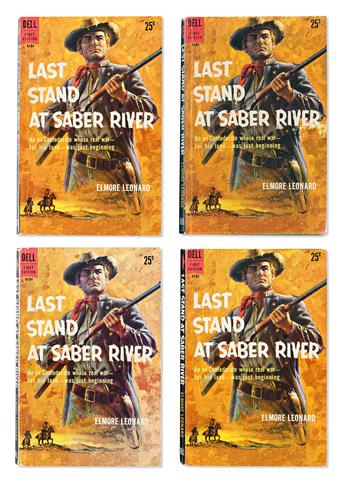 Leonard, Elmore (1925-2013) Last Stand at Saber River, Four Signed First Edition Paperback Copies.